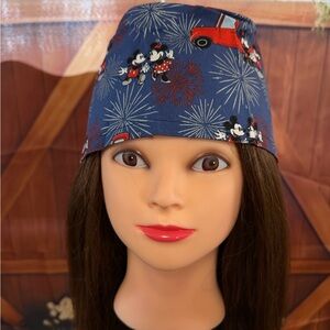 Disney Navy Blue Surgical  Cap with Mickey & Minnie Fireworks
